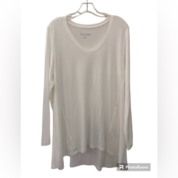 Soft Surroundings Tagore Long Sleeve V-Neck Tunic Top Size Medium - Picture 1 of 10